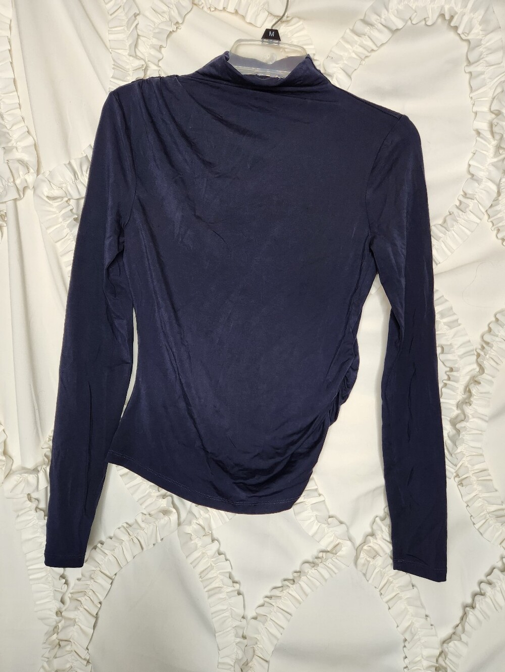 Veronica Beard Mylie Long Sleeve Turtleneck Blue Top Sz XS - Picture 2 of 5